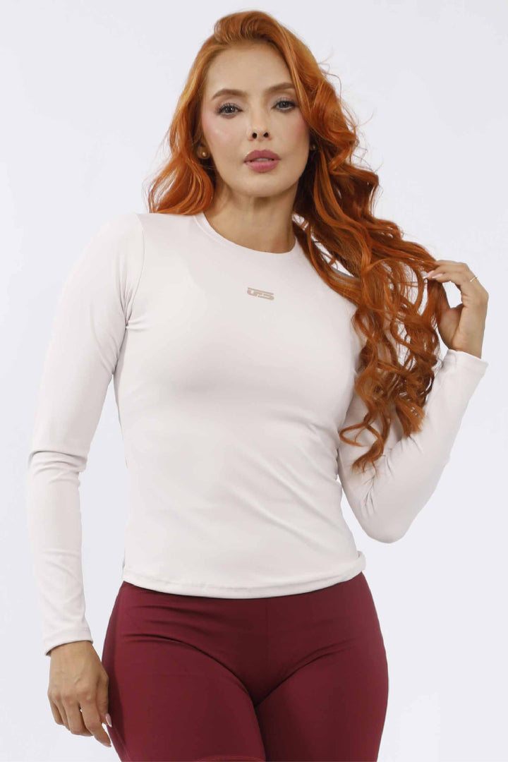 Camibuso deportivo mujer marfil CB-087 – UF Sport (foto 1 de 5)