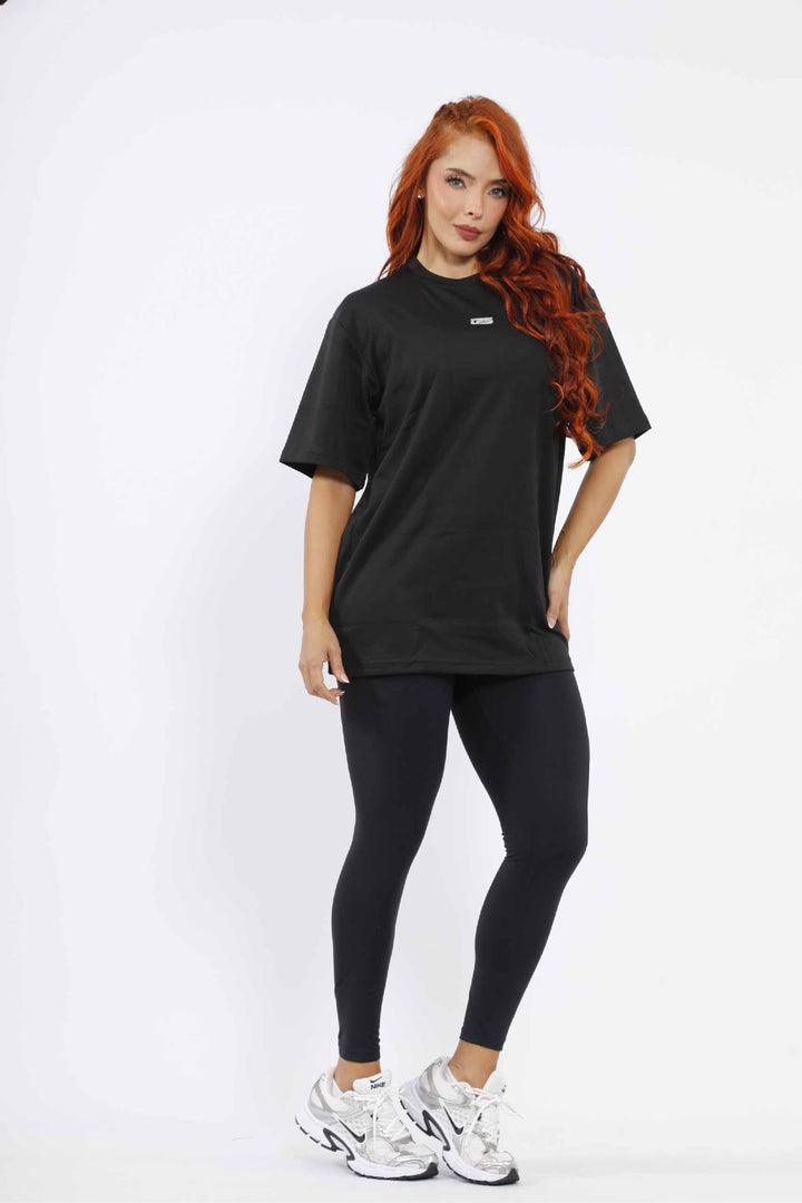 CAMISA OVERSIZE DEPORTIVA MUJER NEGRA