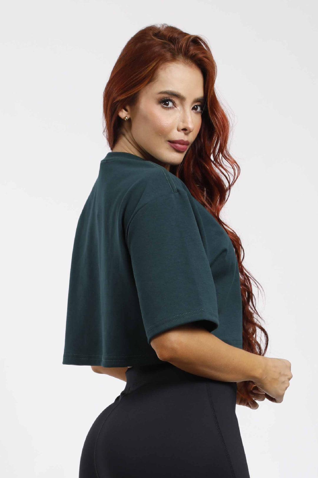 CAMISA OVERSIZE DEPORTIVA MUJER VERDE OSCURO