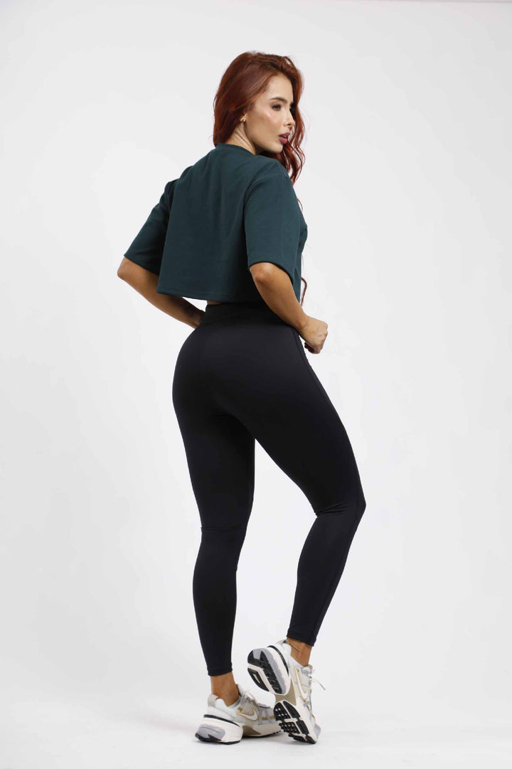 CAMISA OVERSIZE DEPORTIVA MUJER VERDE OSCURO