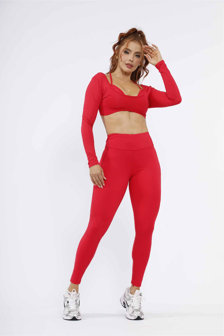 CONJUNTO DEPORTIVO MUJER ROJO  LD-885 CB-095