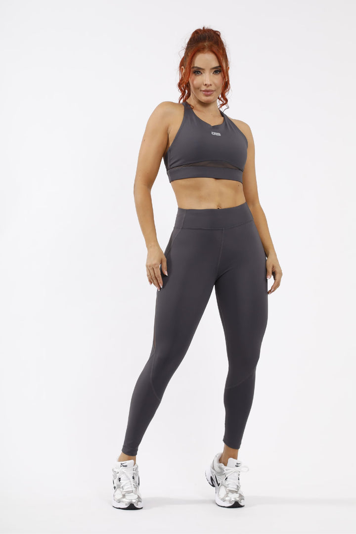Leggins Deportivo - Gris LD838 + Top Deportivo - Gris TC216