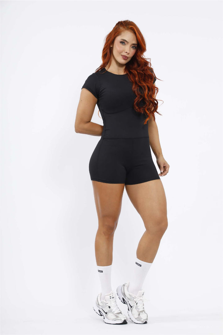 ENTERIZO CORTO DEPORTIVO MUJER NEGRO ENT-067 NEGRO