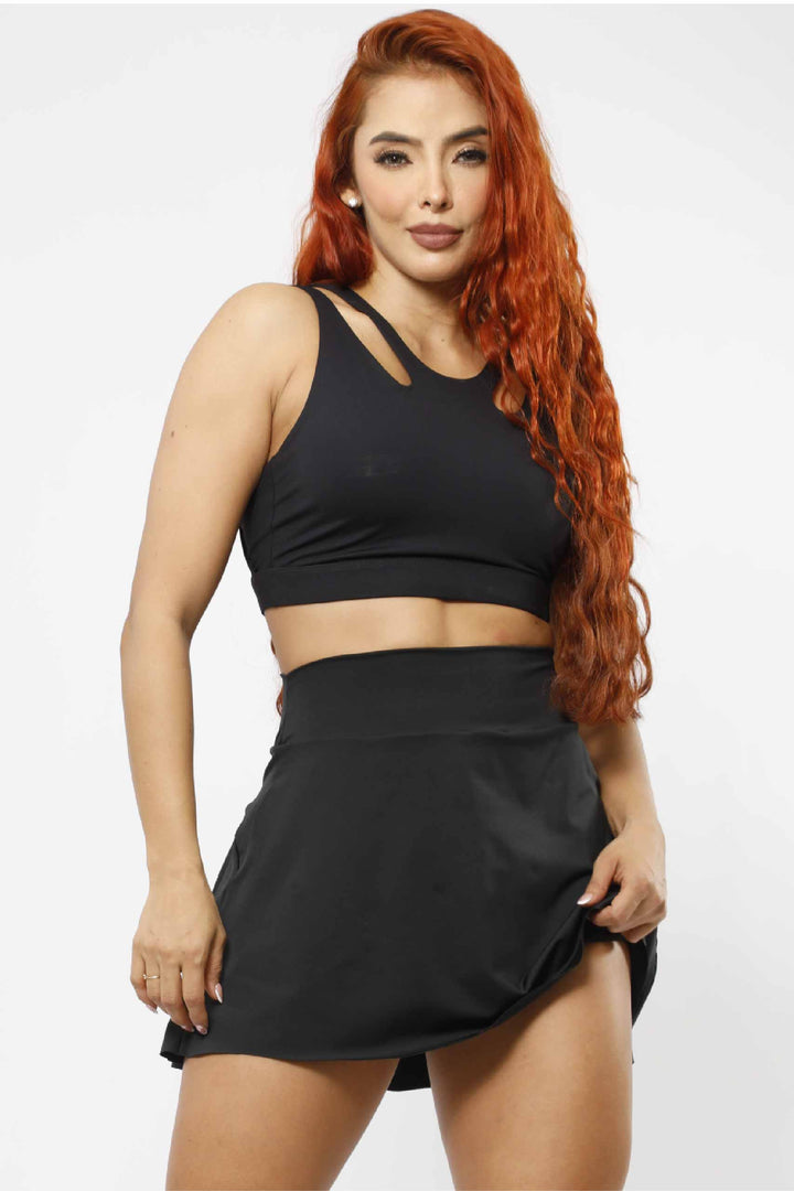 FALDA DEPORTIVA MUJER NEGRO - FD - 004