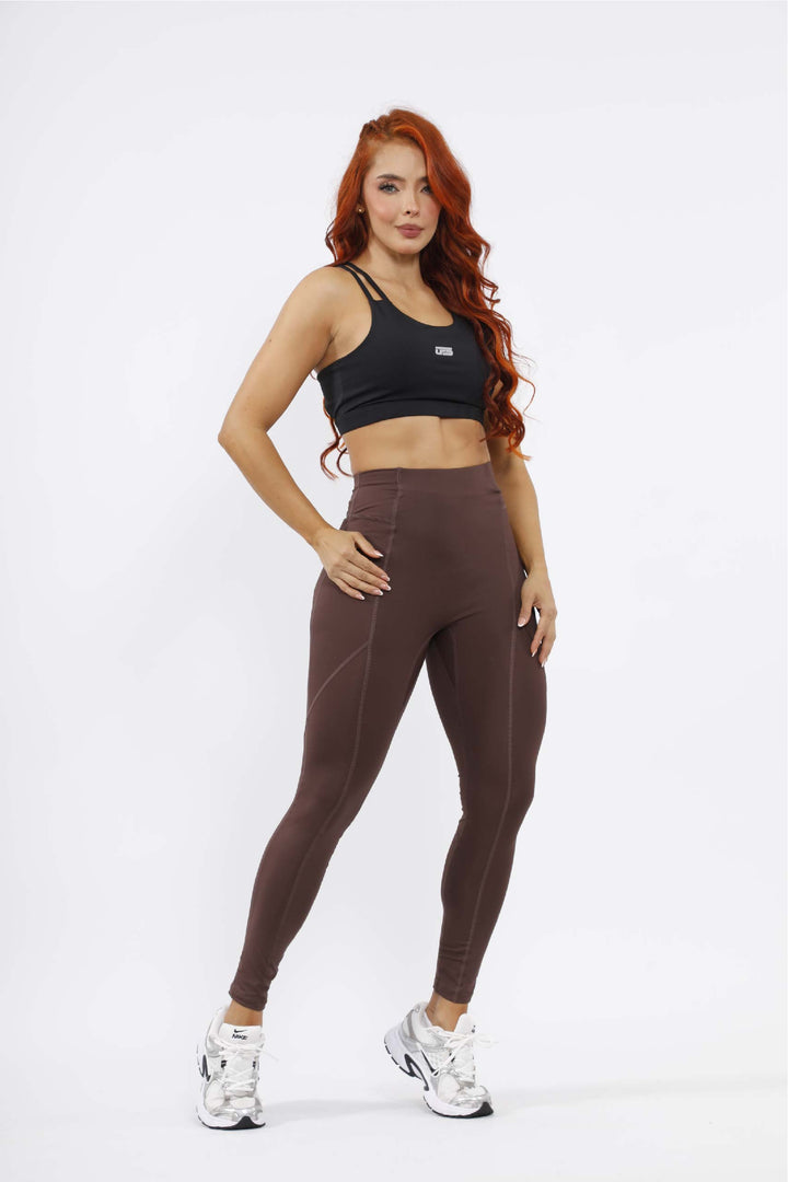 LEGGINS DEPORTIVO MUJER CAFÉ -  LD-862 CAFE